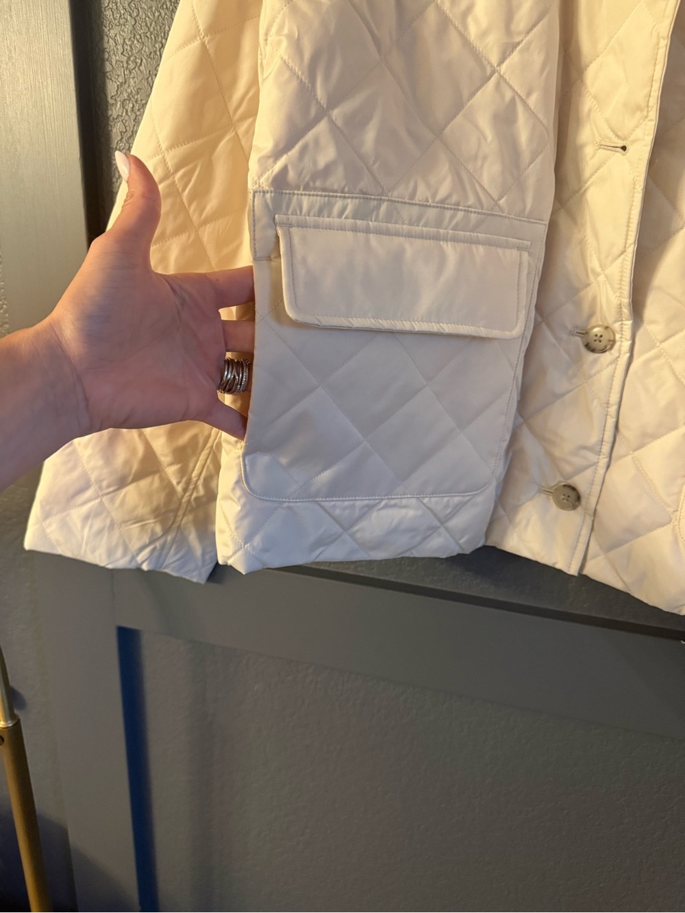 J.CREW • Quilted signature puffer jacket - cream - XL - Picture 3 of 6